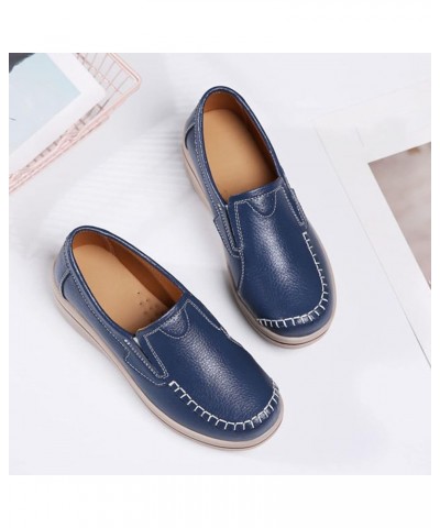 Women Platform Slip On Loafers Comfortable Height Increase Moccasins Casual Closed Round Toe Work Wedge Shoes Beige $33.65 Lo...