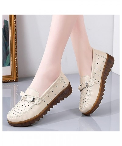 Wedge Heels for Women, Loafers for Women, Summer Slip-On Flat Leather Loafer Comfort Breathable Walking Shoes Casual Shoes fo...