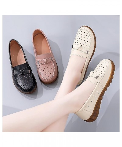 Wedge Heels for Women, Loafers for Women, Summer Slip-On Flat Leather Loafer Comfort Breathable Walking Shoes Casual Shoes fo...