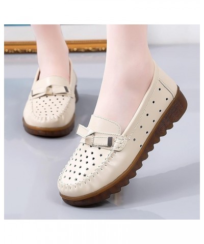 Wedge Heels for Women, Loafers for Women, Summer Slip-On Flat Leather Loafer Comfort Breathable Walking Shoes Casual Shoes fo...