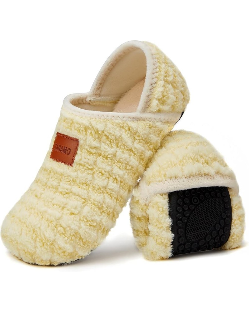 Women's Men's Slippers Socks House Shoes Slip On Indoor Outdoor Travel Unisex Fuzzy Fluffy Lining Size 8 9 Grid Duck Yellow $...