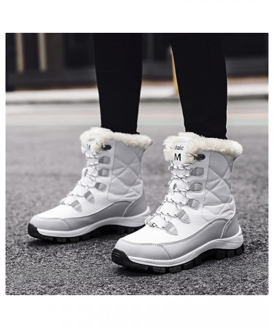 Women High Top Hiking Shoes Winter Anti-Slip Warm Snow Shoes Outdoor Climbing Trekking Shoes Boots 7 Snow $34.85 Outdoor Shoes