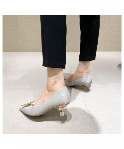 Woman's Party Pointy Toe Stiletto Mid Heels Pumps Fashion Rhinestone Slip-ons Thin Non-Slip Mary Jane Dress Shoes US Size 4-8...