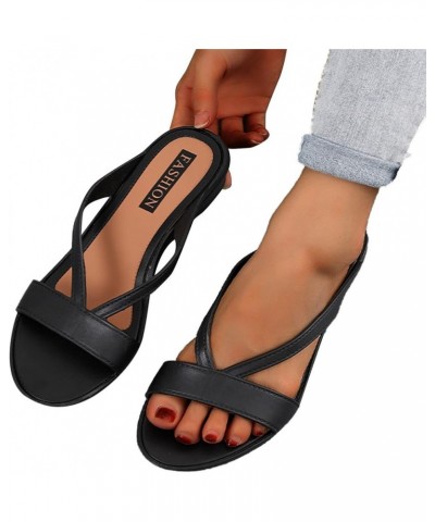 Sandals For Women Black Flats For Women Dressy Women'S Flip Flops Stair Slides Indoor For Power Plate Vibration Platfo Black ...