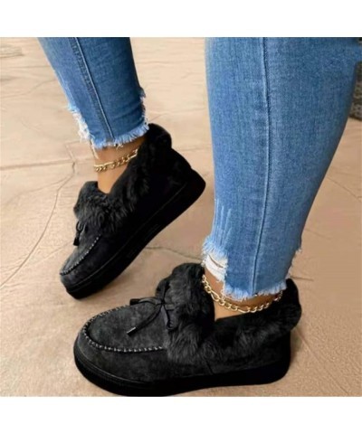 Winter Boots For Women 2022 Trendy Fluffy Fuzzy Ankle Boots Soft Cozy Outdoor Casual Sneaker Walking Shoes Black $15.24 Fashi...