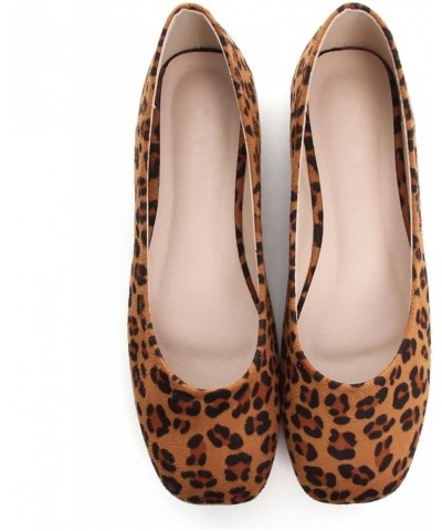 Women's Flats Fashion Slip On Ballet Shoes Comfortable Dress Flats Leopard Print Brown $11.20 Flats