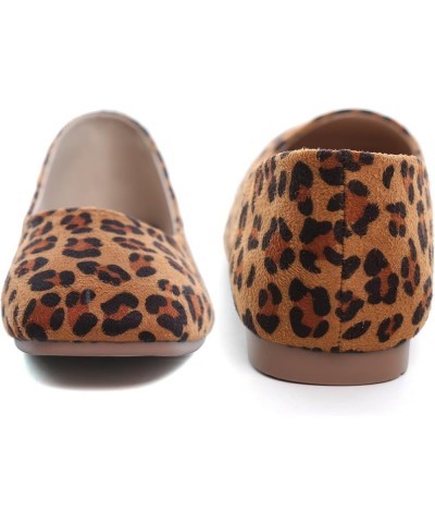 Women's Flats Fashion Slip On Ballet Shoes Comfortable Dress Flats Leopard Print Brown $11.20 Flats