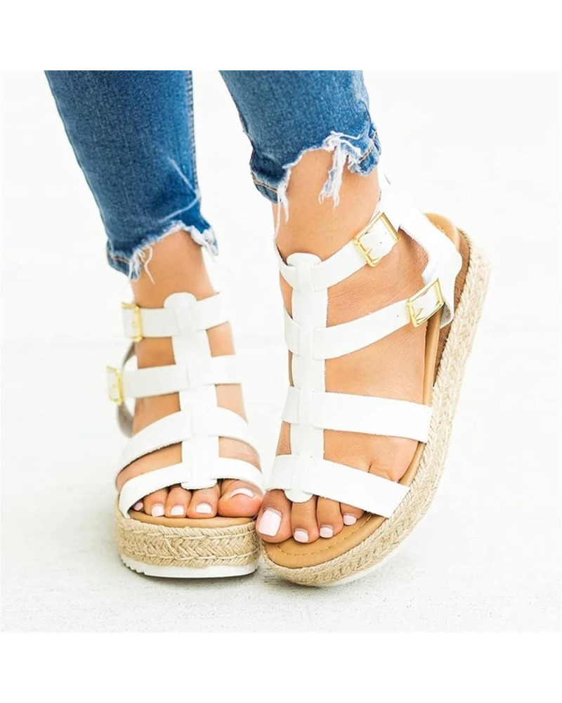 Platform Wedges Slippers Women Sandals 2021 New Female Shoes Fashion Peep Toe Anti-Slip Shoes 40 White $18.45 Sandals