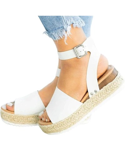 Platform Wedges Slippers Women Sandals 2021 New Female Shoes Fashion Peep Toe Anti-Slip Shoes 40 White $18.45 Sandals