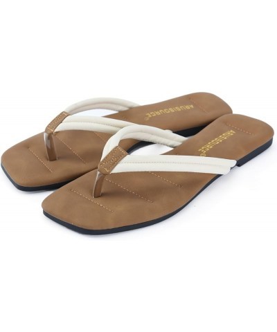 Women's Athletic Outdoor Sandals Breathable Sole Women's Flip-Flops Trendy Stilettos Heeled Beige $9.44 Athletic Shoes