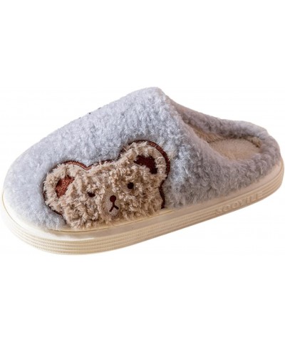 Fluffy Slippers Women & Men Mid Calf Plush Soft Bottom Comfortable Flat Cotton Slippers Unique Dress House Shoes ( C-Grey, 11...