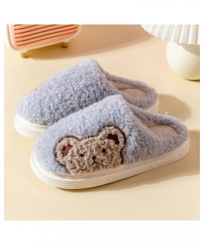 Fluffy Slippers Women & Men Mid Calf Plush Soft Bottom Comfortable Flat Cotton Slippers Unique Dress House Shoes ( C-Grey, 11...