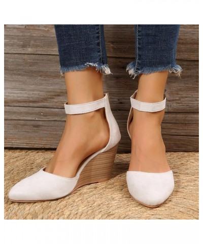 Platform Flip Flops Air Wedge Platform Sneakers For Women Comfort Sandals For Women Heeled Sandals For Women Beach Wom Beige-...