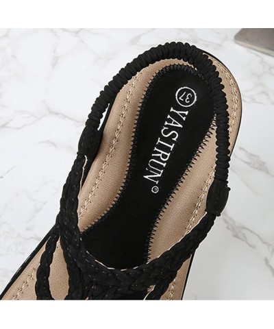 Casual Sandals Fall Summer Summer Sandals For Women Shoes Women's Fashion Shoes Wedges Strapped Sandals Women Black $16.47 Sa...