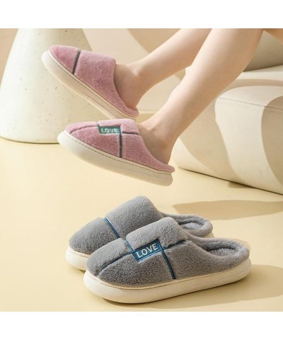 Unisex Fuzzy Plush Memory Foam Slippers Comfy Warm Soft Faux Fur Anti-Skid Cushioned House Shoes Grey $11.28 Slippers