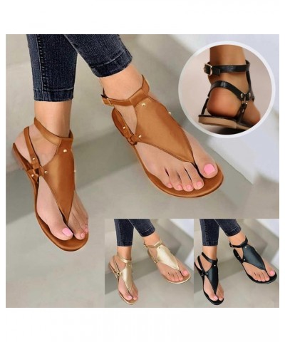 Summer Sandals for Women 2024, Flat Sandals for Women Dressy Open Toe Flip Flops Sandals Summer Beach Thong Sandals Black $10...