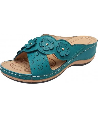 Ladies Shoes Fashion Women's Casual Shoes Breathable Outdoor Pure Color Leisure Sandals Va4-blue $13.15 Sandals