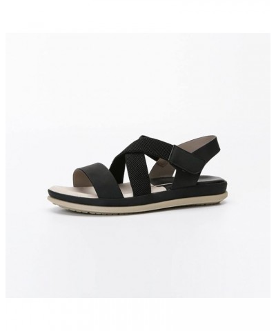 Women's Flat Sandals Sandals Women Flat Bottomed Roman Fashion Beach Sandals Women Shoes Flat Female Sandals Black 7 $17.55 S...