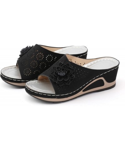 Flats Shoes Women Block Shoes Yoga Mat Orthopedic Sandals Boho Summer Flip Flop Casual Walking Flat 34-ibzwp-black-e $11.61 S...