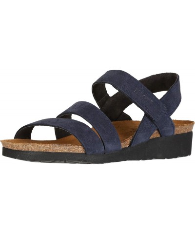 Women's Kayla Wedge Sandal Navy Velvet Nubuck $51.20 Sandals