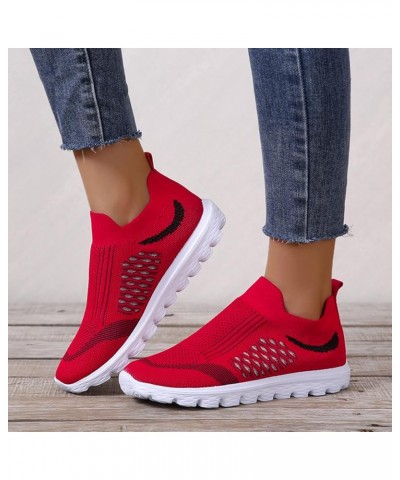 Slip On Moccasins Running Trainers Memory Foam Shoes Women Women's Running Shoes Women's Casual Shoes Z 15-red $19.15 Athleti...