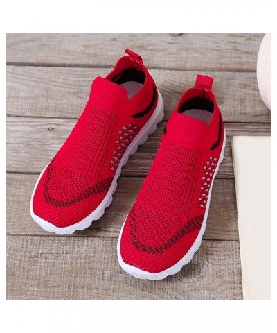 Slip On Moccasins Running Trainers Memory Foam Shoes Women Women's Running Shoes Women's Casual Shoes Z 15-red $19.15 Athleti...