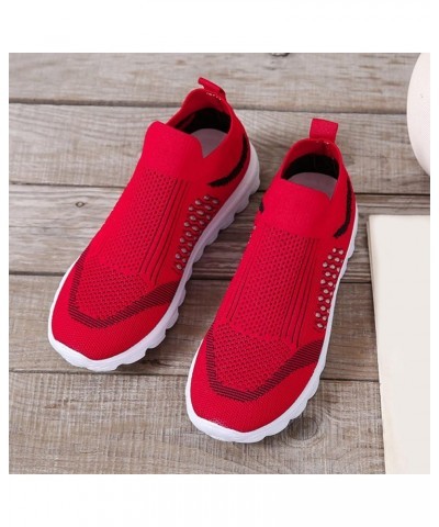 Slip On Moccasins Running Trainers Memory Foam Shoes Women Women's Running Shoes Women's Casual Shoes Z 15-red $19.15 Athleti...