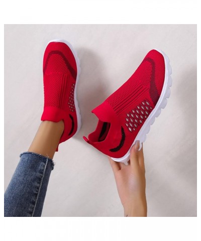 Slip On Moccasins Running Trainers Memory Foam Shoes Women Women's Running Shoes Women's Casual Shoes Z 15-red $19.15 Athleti...