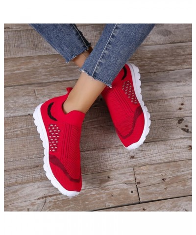 Slip On Moccasins Running Trainers Memory Foam Shoes Women Women's Running Shoes Women's Casual Shoes Z 15-red $19.15 Athleti...