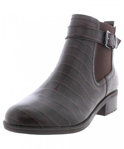 Womens Rae Ankle Boot Dark Brown Leather $32.83 Boots