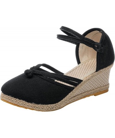 Orthopedic Sandals Sparkly Low Block Heels Women's Athletic Outdoor Slides Sparkly Round Toe Black $15.80 Outdoor Shoes