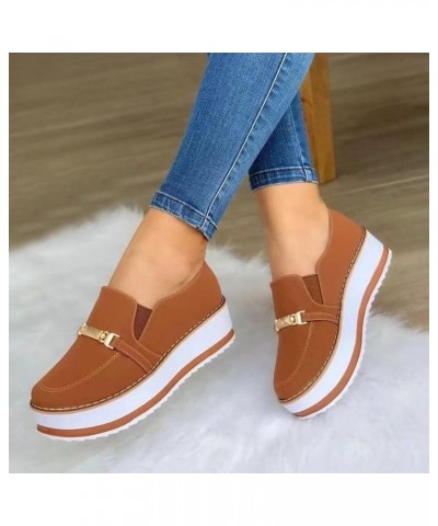 Women's Platform Loafers Slip-on Wedge Penny Loafers Comfortable Thick Soft Soles Walking Shoes for Women Orthopedic Shoes wi...