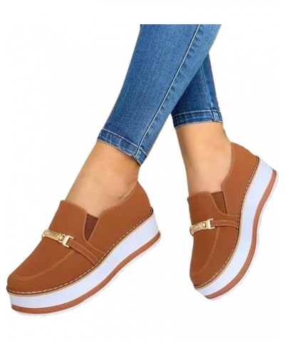 Women's Platform Loafers Slip-on Wedge Penny Loafers Comfortable Thick Soft Soles Walking Shoes for Women Orthopedic Shoes wi...