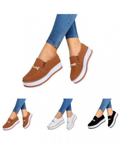 Women's Platform Loafers Slip-on Wedge Penny Loafers Comfortable Thick Soft Soles Walking Shoes for Women Orthopedic Shoes wi...