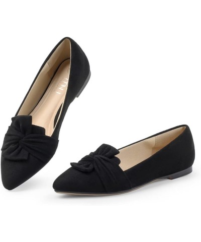 Women's Flats Dressy Pointed Toe Comfortable Bowknot Ballet Flats Shoes Black White $20.58 Flats