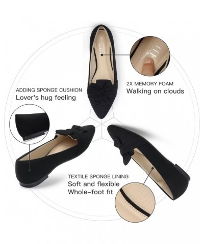 Women's Flats Dressy Pointed Toe Comfortable Bowknot Ballet Flats Shoes Black White $20.58 Flats