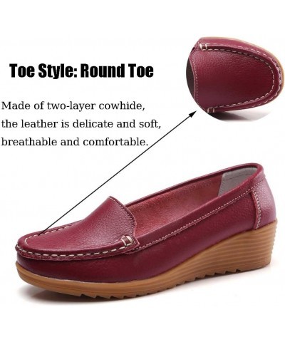 Women's Non Slip Nursing Shoes Leather Comfortable Slip on Flat Shoes Loafers for Restaurant Work 987red $17.76 Work & Safety...