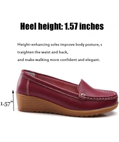 Women's Non Slip Nursing Shoes Leather Comfortable Slip on Flat Shoes Loafers for Restaurant Work 987red $17.76 Work & Safety...