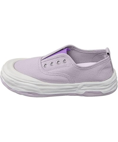 Women's Fashion Casual Sports Running Sneakers Thick Bottom Shake Canvas Shoes Dark Tan Purple $16.78 Fashion Sneakers