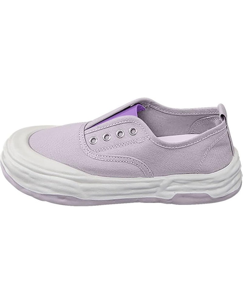 Women's Fashion Casual Sports Running Sneakers Thick Bottom Shake Canvas Shoes Dark Tan Purple $16.78 Fashion Sneakers