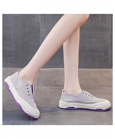 Women's Fashion Casual Sports Running Sneakers Thick Bottom Shake Canvas Shoes Dark Tan Purple $16.78 Fashion Sneakers