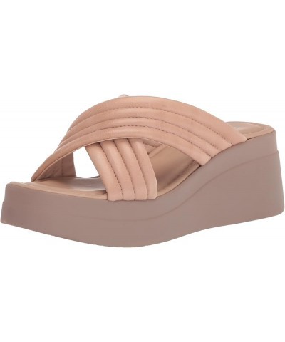 Women's Maz-Italy Platform Sandal Wedge Nude Leather $18.65 Sandals