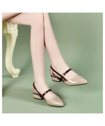 Sandals For Women Casual Summer Breathable High Heeled Casual Women'S Pointed Toe High Heeled Strap Fashion Sandals Khaki $17...