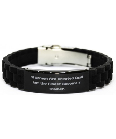 Inspire Trainer Gifts, All Women are Created Equal but The Finest Become a Trainer, Holiday Black Glidelock Clasp Bracelet fo...