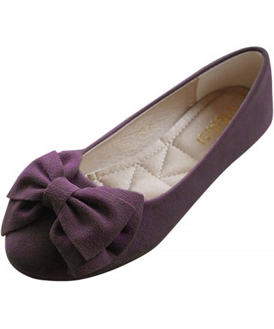 Ballet Flats Shoes for Women Dressy Women's Flats Shoes Dress Shoes Round Toe Ballet Flats Comfortable Black Flats Purple $16...