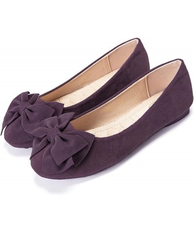 Ballet Flats Shoes for Women Dressy Women's Flats Shoes Dress Shoes Round Toe Ballet Flats Comfortable Black Flats Purple $16...