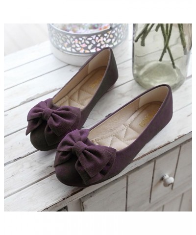 Ballet Flats Shoes for Women Dressy Women's Flats Shoes Dress Shoes Round Toe Ballet Flats Comfortable Black Flats Purple $16...