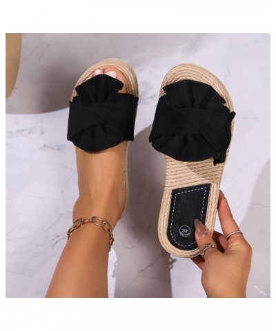 Slide Sandals for Women Thong T-Strap Orthotic Arch Support Walking Sandals Comfortable Outdoor Shoes 16-nrny-a-black $15.46 ...