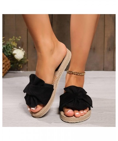 Slide Sandals for Women Thong T-Strap Orthotic Arch Support Walking Sandals Comfortable Outdoor Shoes 16-nrny-a-black $15.46 ...