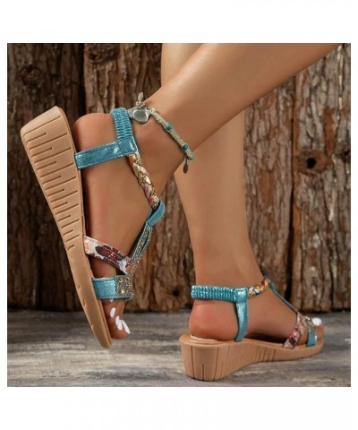 Platform High Heels for Women Open Toe Buckle Ankle Strap Espadrilles Block Heels Casual Sandals Non Slip Flats Shoes 10-ibzw...